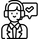 Customer support icon with headset